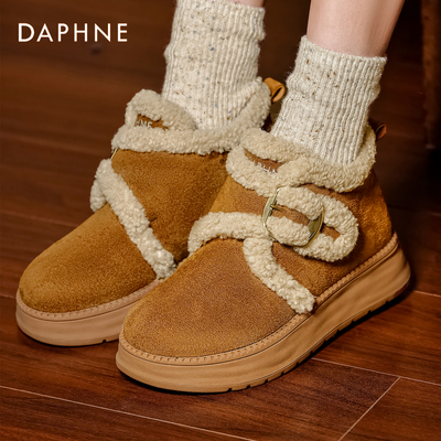 达芙妮厚底雪地靴女2025冬季新款