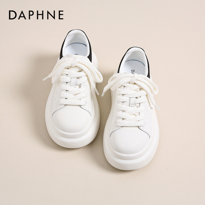 达芙妮正品厚底增高小白鞋女秋款