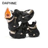 女2026冬季 新款 时尚 达芙妮厚底老爹鞋 百搭加绒加厚增高休闲运动鞋