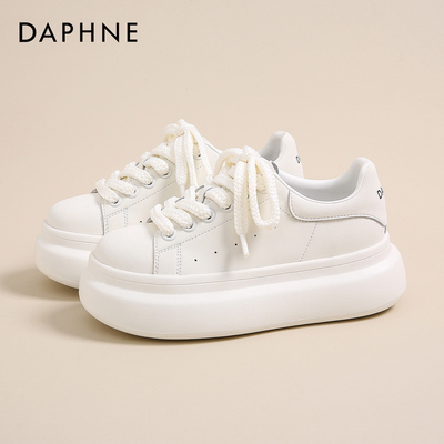 达芙妮正品厚底增高小白鞋女秋款