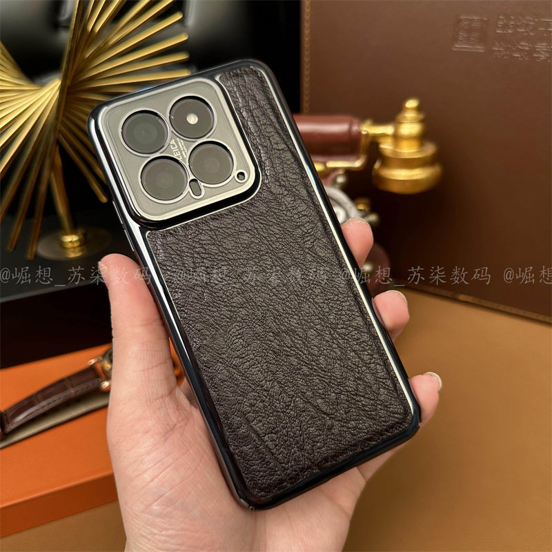 高档鳄鱼皮纹适用小米14Pro手机壳xiaomi15高端轻薄防摔商务全包外壳13高级感小众带支架手机套男女新款创意