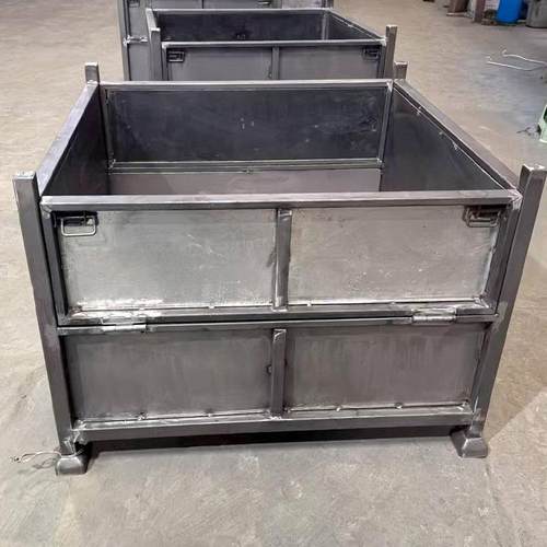 五金配件存储周转箱厂家销售带门可加分隔板重型铁板料箱