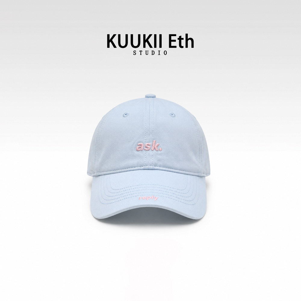 KUKIÐ情侣款棒球帽春夏多巴胺色系字母刺绣鸭舌帽防晒遮阳帽潮