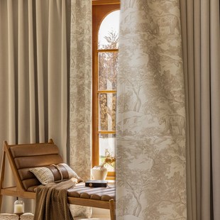 精品窗帘高遮光2024新款 雪 奶油法式 轻奢卧室飘窗定制成品客厅数码