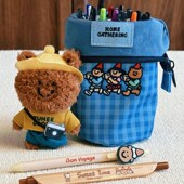 优选名创同款 tunee 翻折笔袋收纳包可爱小包大容量学生文具包收纳