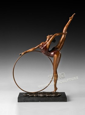 优选铜雕塑女子体操JD128中式人物工艺品酒店客厅办公室家居桌面