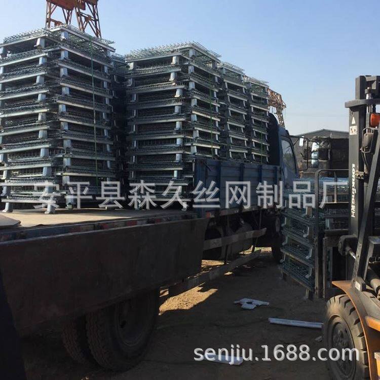 优选800/600/640摺叠式仓库笼摺叠铁箱 铁笼 铁筐铁网箱 周转铁笼
