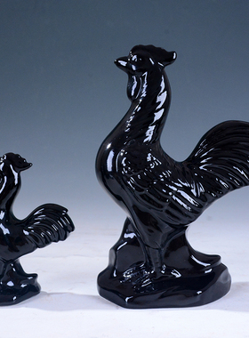优选大小号黑色可爱站立公鸡生肖金钱鸡风水摆件家居装饰品工艺品