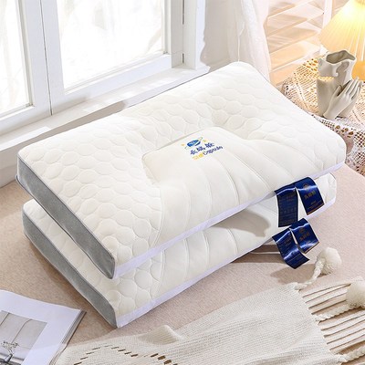 2024年冬季新款云端舱分区护颈乳胶枕芯一对装家用枕头单人一只装