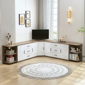 优选全实木转角电视柜客厅墙角柜卧室三角柜转角储物柜现代简约转