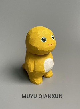 优选手工木雕可爱小龙摆件卡通治愈系小公仔玩偶车载办公室桌面装