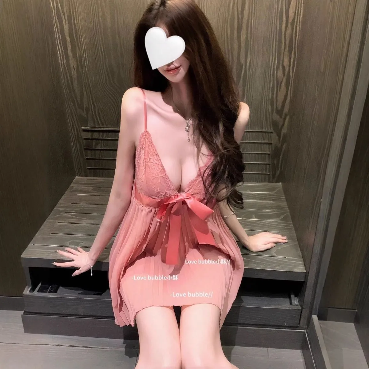 纯欲曼妙山茶睡裙纯欲风显白甜美