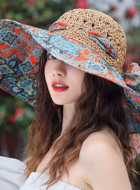 帽子遮阳帽女2025新款海边草帽