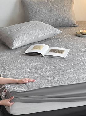 高端纯色夹棉加厚床笠春夏床垫保护套180x200灰色白色防尘罩全包