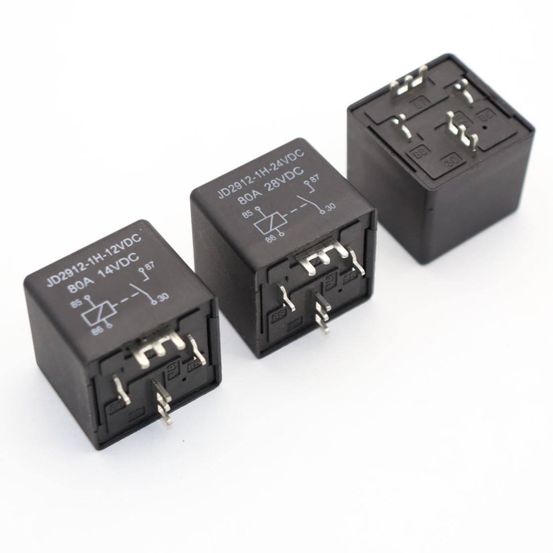 JD2912-1H-12VDC80A汽车继电器PCB式引脚汽车电子模块专用12V24V