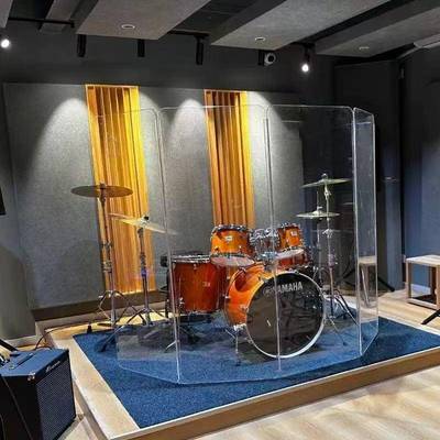需定制鼓盾亚克力乐器屏风隔音罩架子鼓屏风爵士鼓透明降噪隔断板