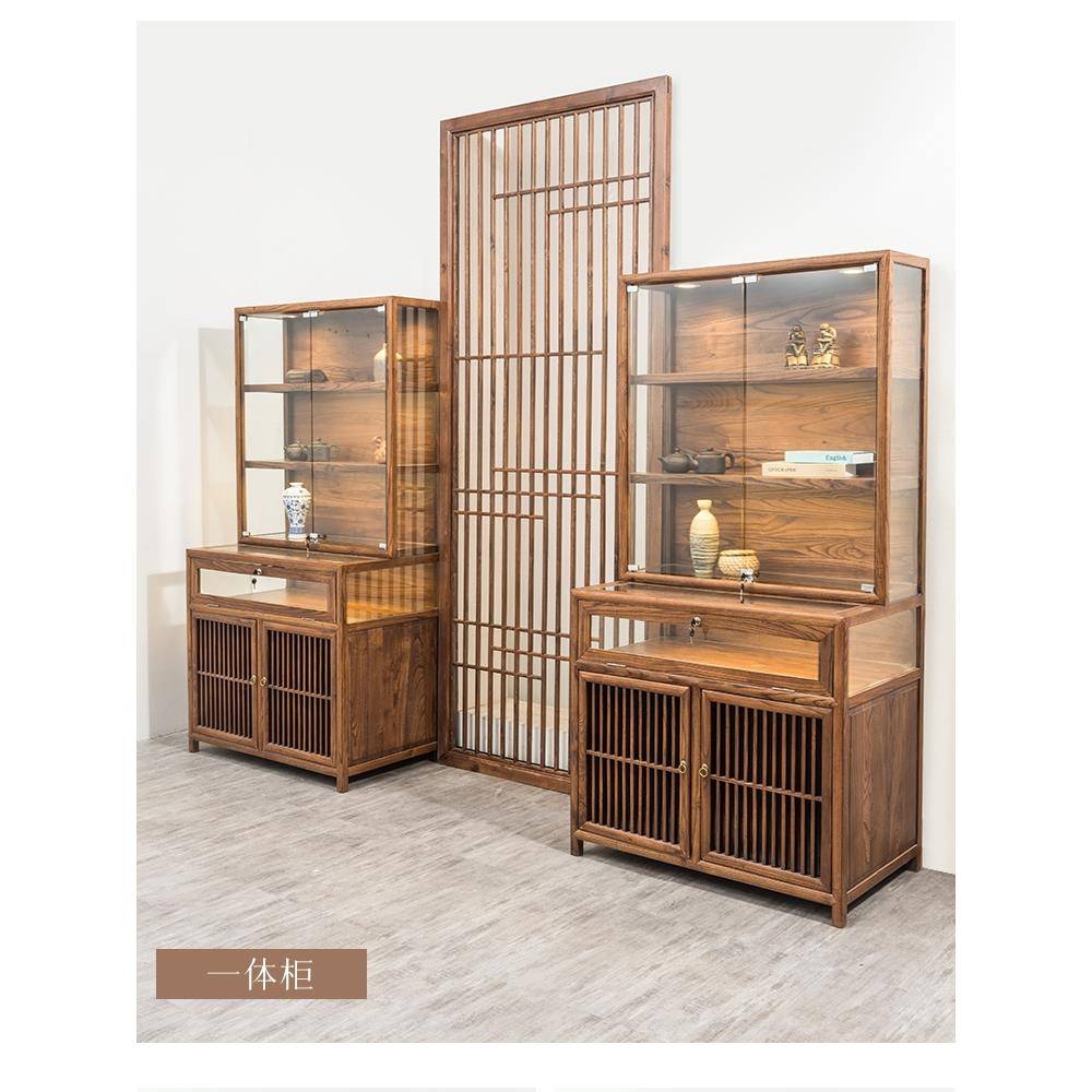 需定制实木珠宝展示柜首饰玉器饰品柜台玻璃柜子展柜陈列柜新中式