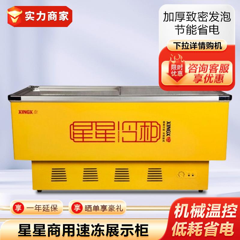 星星商用冷藏冷冻冰柜超市餐饮点菜柜岛柜玻璃门雪糕速冻展示柜
