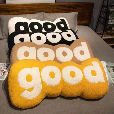 长条good沙发抱枕床头靠垫家居装饰可爱女生睡觉夹腿字母毛绒抱枕