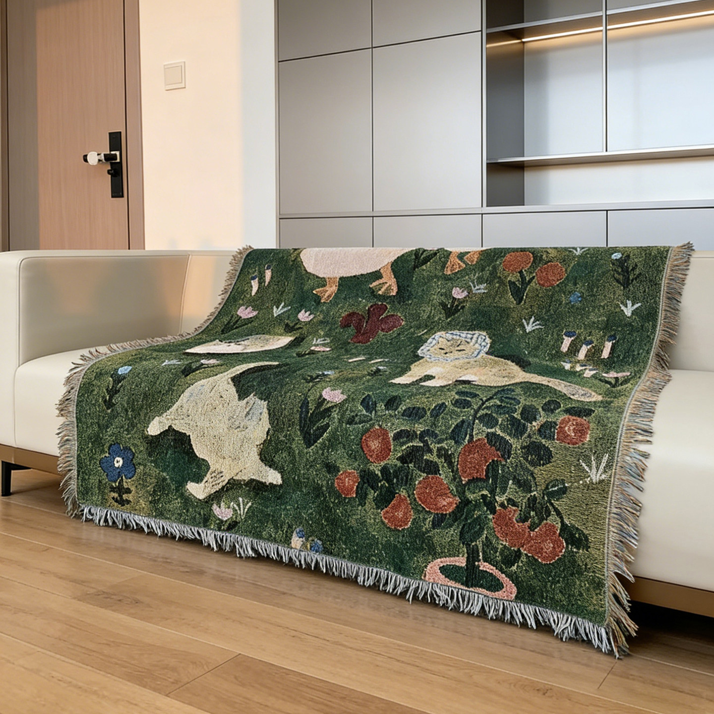 【治愈小喵】韩系ins风 中古风艺术挂毯沙发毯针织盖毯 墙面挂布,居家布艺,挂毯/壁毯,淘宝优惠券,粉丝福利购,淘宝优惠卷