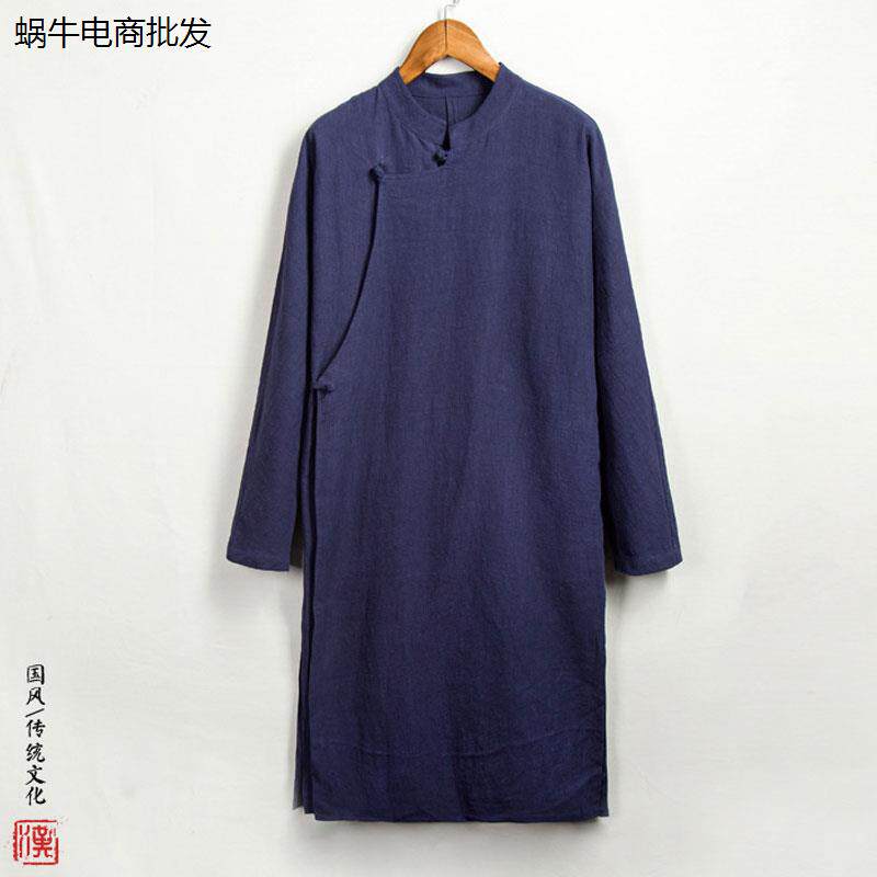 新中式男装中国风唐装男款上衣相声大褂演出服民国长衫男汉服道袍