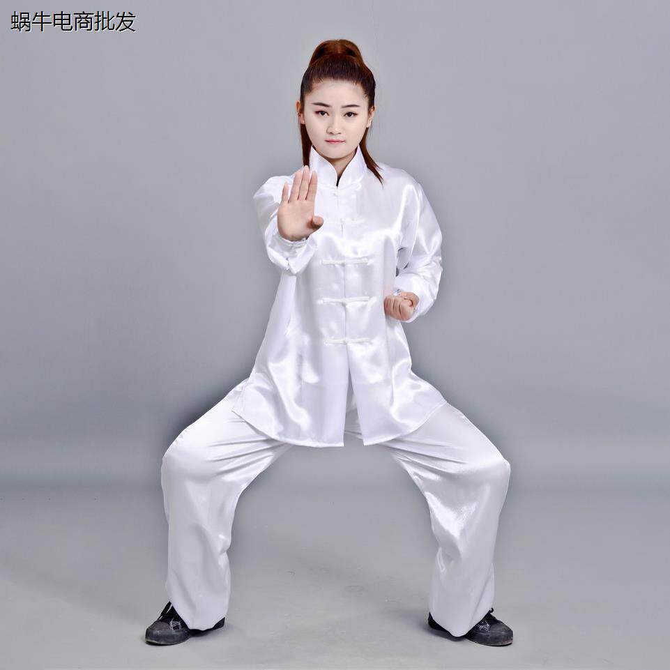 新款白色太极服武术表演