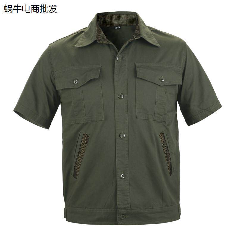 工作服男短袖夏季薄款上