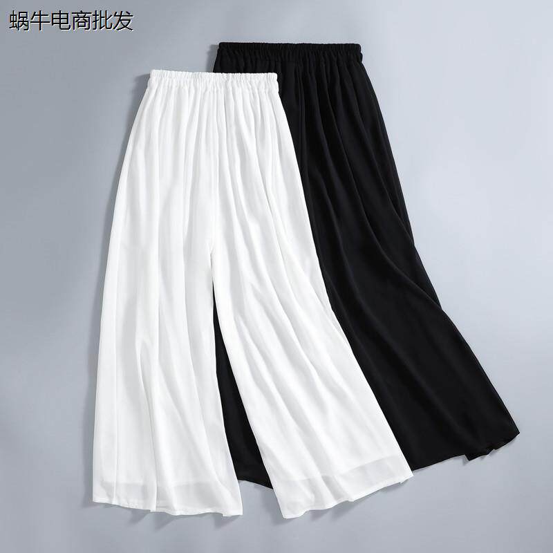 白色雪纺马面裙衬裤夏季薄款汉服内搭裤旗袍直筒打底裤襦裙防走光