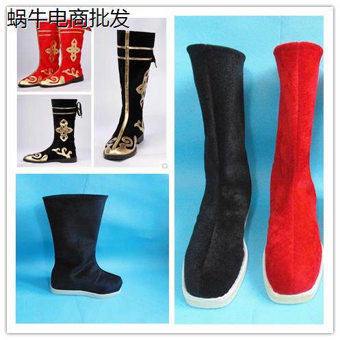 古装靴子儿童古代鞋子布鞋男童搭配汉服靴子小男孩古风戏曲表演鞋