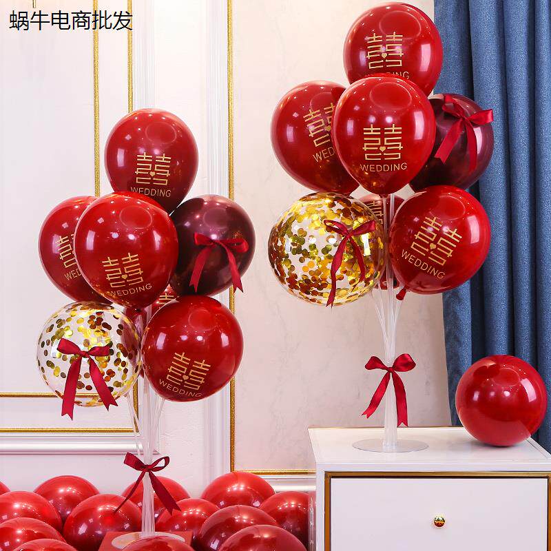 结婚布置气球桌飘婚房装