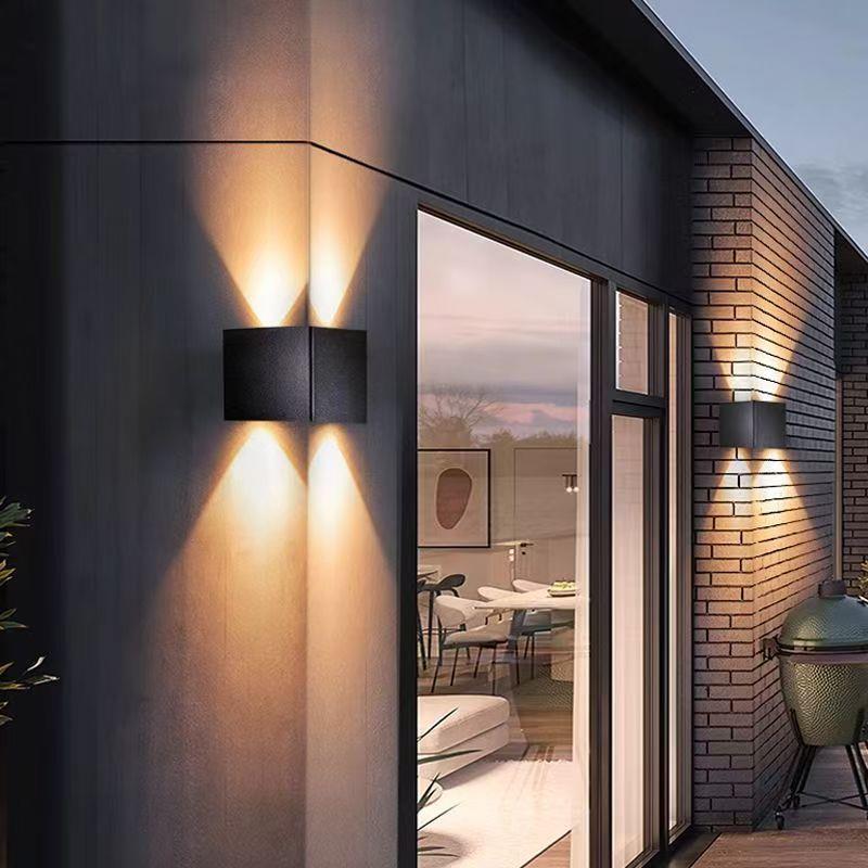 户外别墅庭院灯外墙壁灯防水壁灯太阳能洗墙灯阳台花园金属拐角灯