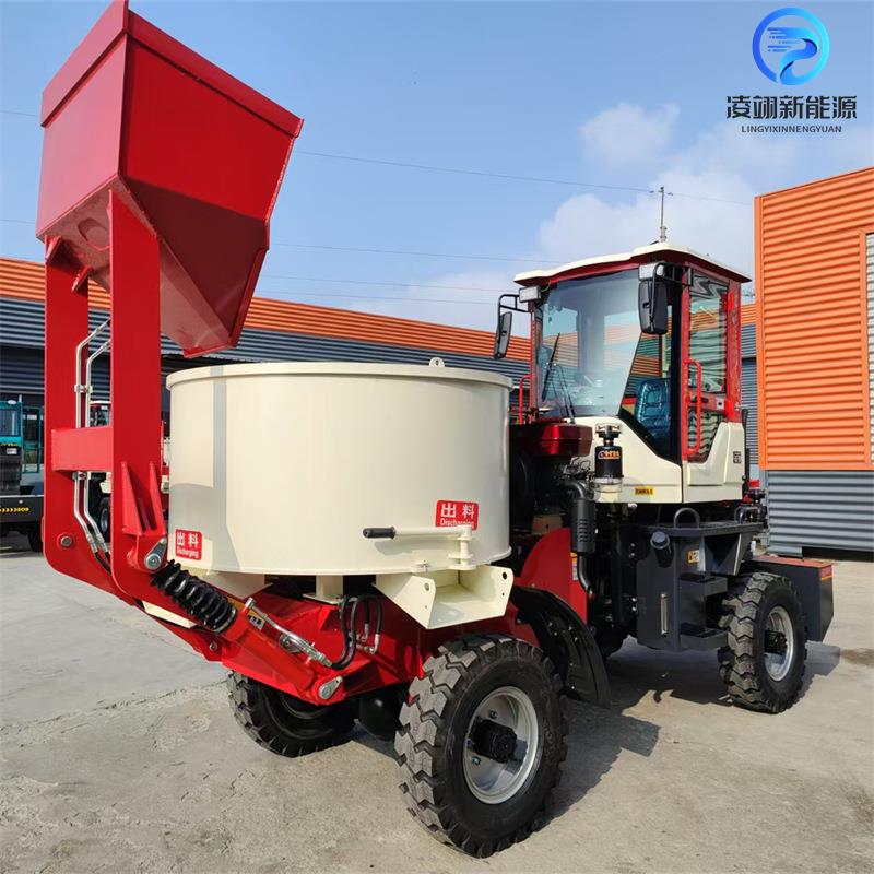 自上料混凝土搅拌车平口移动式水泥运输车建筑工程用朝天锅