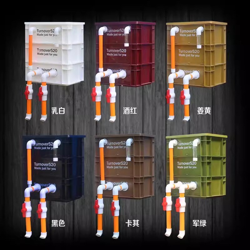 鱼池周转箱过滤器工业风过滤箱鱼缸滴流盒过滤系统外置过滤盒增氧