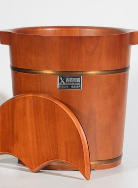 优选橡木熏蒸足浴泡脚桶木桶家用木质高深桶过小腿加热洗脚桶足疗