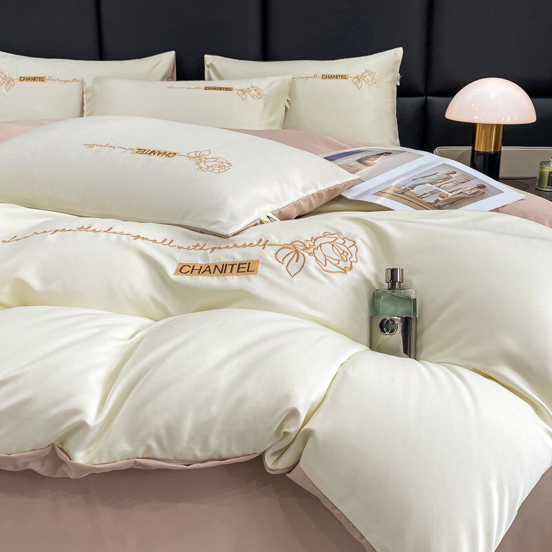 优选轻奢高级感床单被套四件套水洗棉床笠被罩亲肤刺绣三件套床上,床上用品,隔脏床品,淘宝优惠券,粉丝福利购,淘宝优惠卷