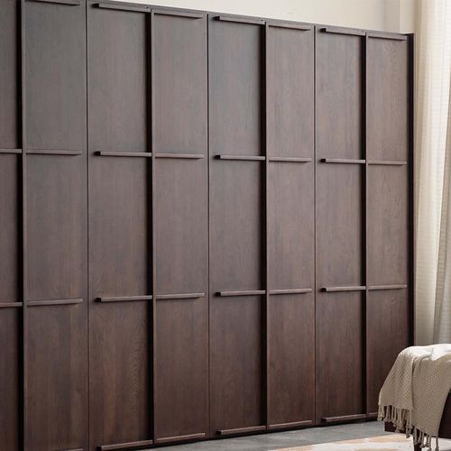 优选家具全屋定制柜子侘寂风复古中古全实木柚木橡木骨骼线衣柜