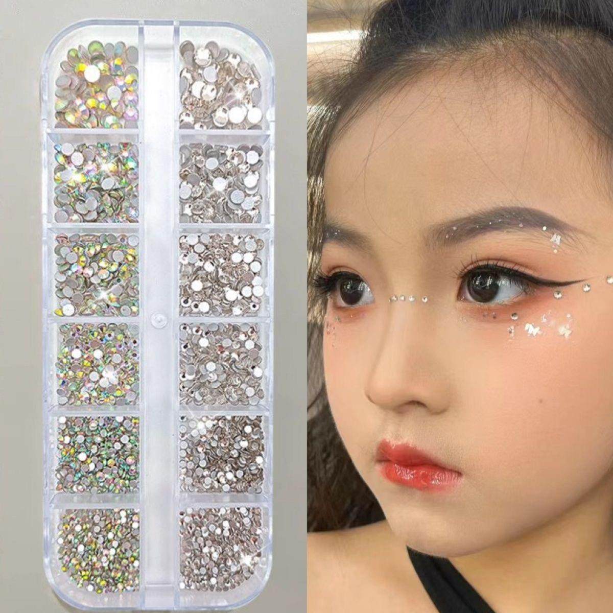 正品脸上贴饰品化妆贴钻脸部蝴蝶美甲饰品儿童舞台妆彩妆亮钻水滴
