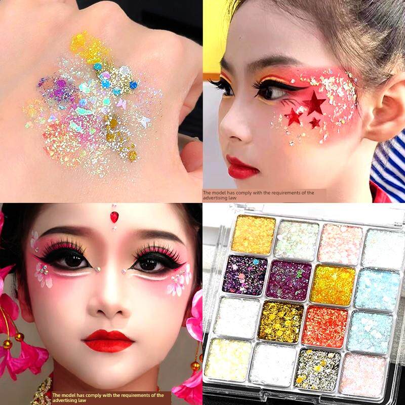 正品儿童节彩妆亮片啫喱眼妆脸贴闪片闪粉免胶水舞台妆专用亮晶晶