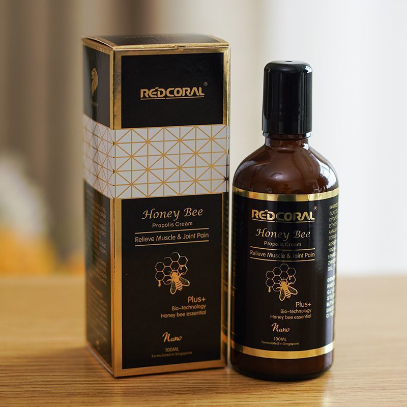新加坡REDCORAL红珊瑚蜂疗滚珠100ml 关节风湿肿痛腰肌劳损正品