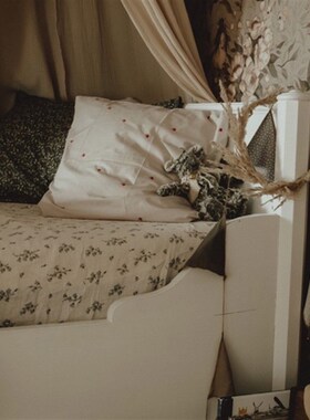 gf床笠床罩inks风纱布巾系列碎花床单宝宝柔软床套床品有机棉双层