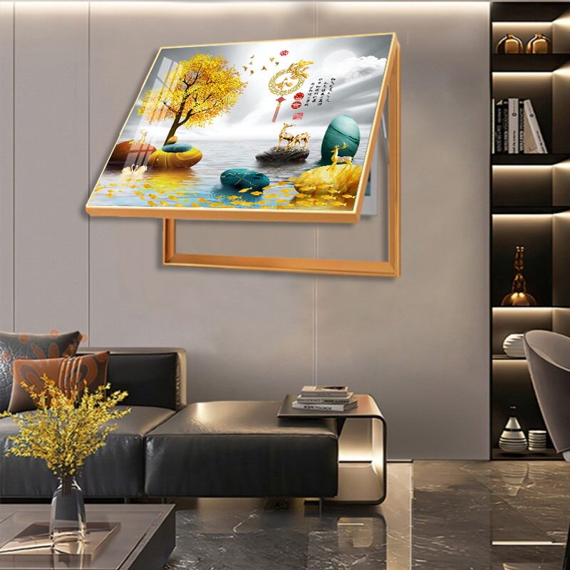 铝合金框电表箱装饰画免s打孔现代简约遮挡客厅餐厅开关电表盒挂