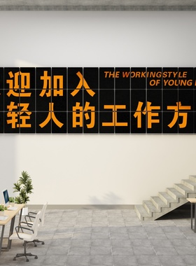 办公室墙面装饰画公m司文化墙企业会议室励志标语氛围布置背景贴