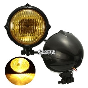 摩v托车复古改装 school 金色玻璃大灯 头灯 车灯 哈雷 前大灯 old