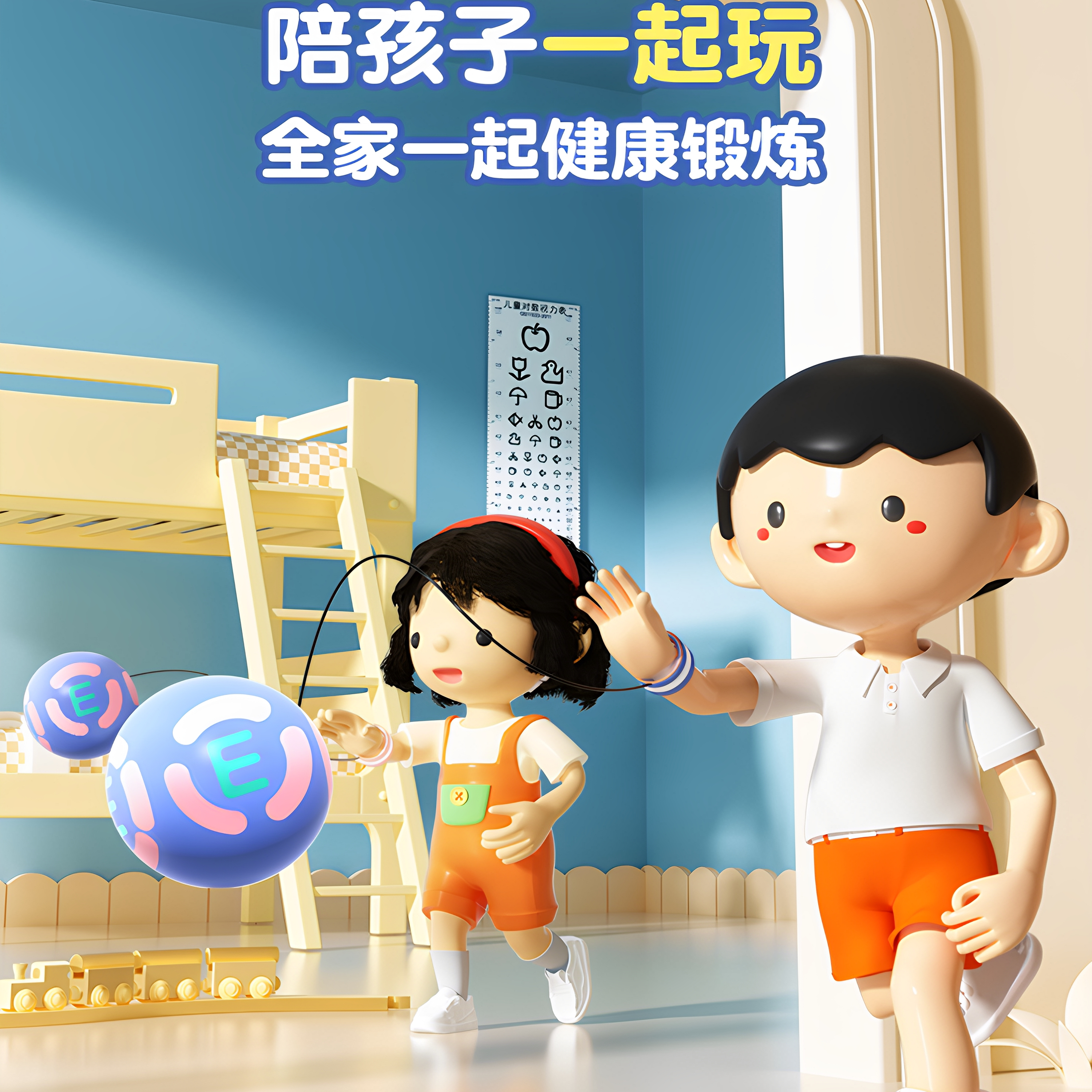 儿童弹力聚散球矫正器视力训练