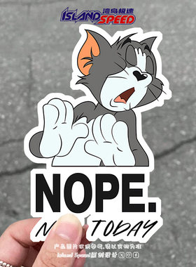 NOPE猫和老鼠汤姆猫汽车贴纸卡通可爱个性贴花车身装饰电动车贴