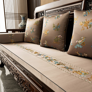 中式红木沙发垫新中式高端实木家具坐垫罗汉床五件套垫子定制座垫