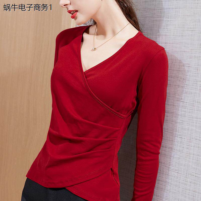 女士拉丁舞上衣广场舞V领