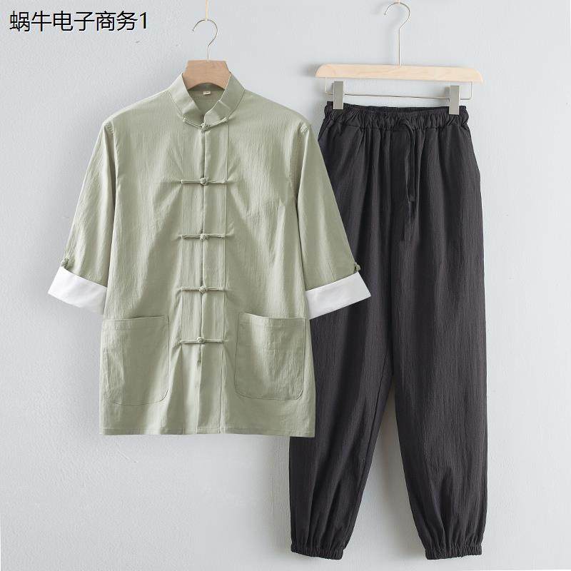 中式唐装男女同款夏季薄