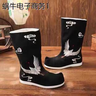 古装汉服鞋子男cos明制锦衣卫翘头皂靴古代靴武侠摄影戏曲靴婚鞋
