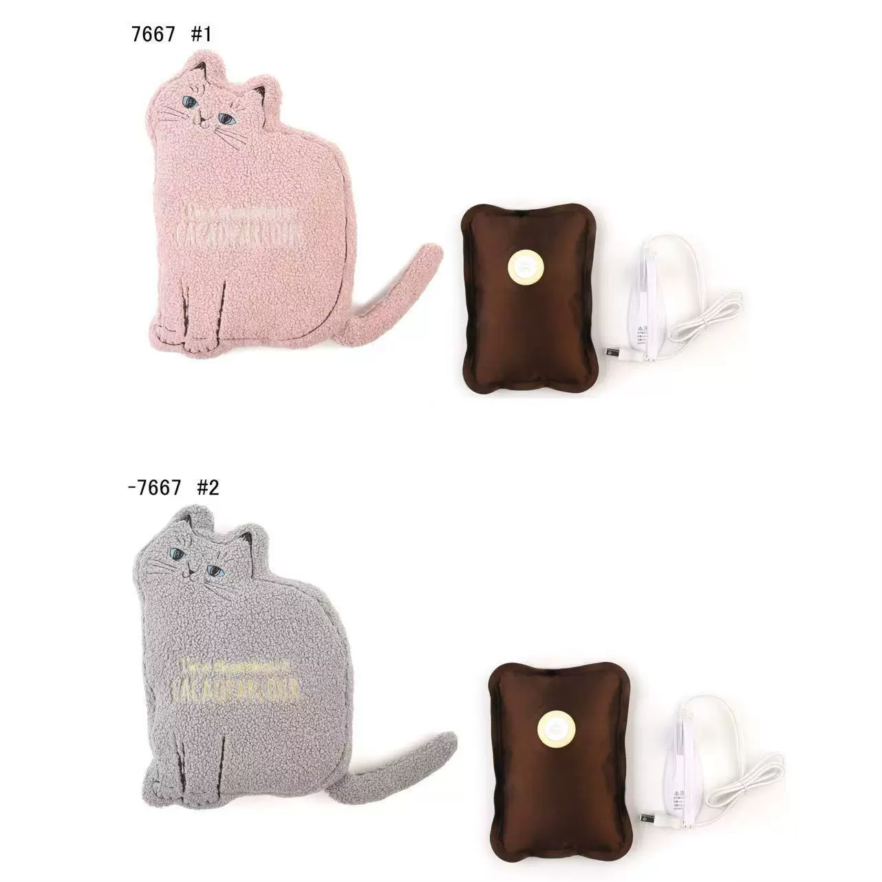 日本kusuguru冬季新品热水袋小猫公仔摇粒绒柔软可爱猫咪图案7667